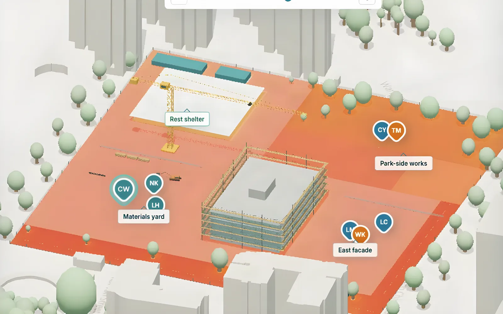 Heat planning on a construction site